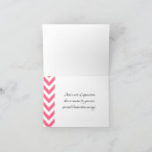 Carte de remerciements pliée rose Chevron (Intérieur)