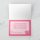 Carte de remerciements pliée rose Confetti Heart S (Intérieur)