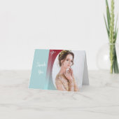 Carte de remerciements pliée Ruby Blue Ombre (Devant)