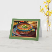 Carte de remerciements pliée Soupe Taco (Fleur jaune)