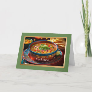 Carte de remerciements pliée Soupe Taco