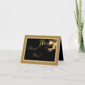 Carte de remerciements pliée Sweet 16 Or Noir (Devant)