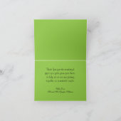 Carte de remerciements pliée vert/blanc de l'arbre (Intérieur)