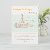 Carte De Remerciements Plongée Cute Dans Sous-Marin Sous-Marin Tout Âge A (Debout devant)
