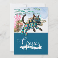 Plongeur Sous-Marin Chat Siamois