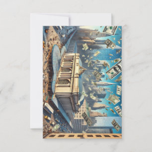 Carte De Remerciements Pluie d'argent sur Penn Station - New York