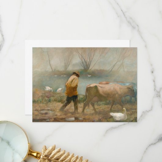 Carte De Remerciements Pluie d'avril par Newell Convers Wyeth (Devant/Arrière en situation)