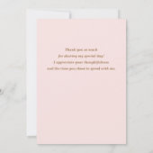 Carte De Remerciements Pluie de Mariage Rose Quartz Rose Clair (Dos)