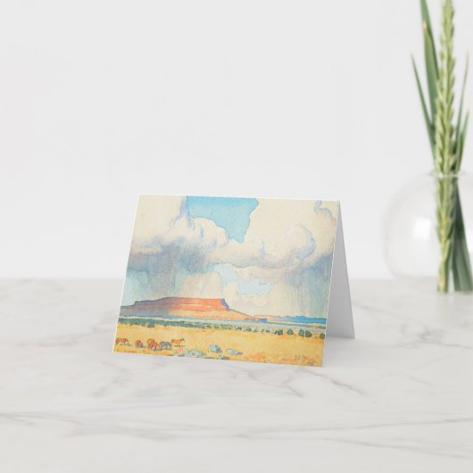 Carte De Remerciements Pluie sur la Mesa par Maynard Dixon (Devant)