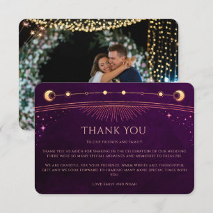 Carte De Remerciements Plum arc-en-ciel mystique Sun Moon Star Mariage ph
