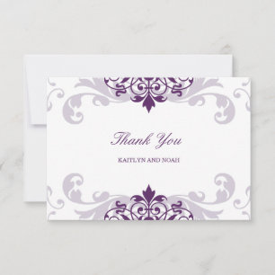 Carte De Remerciements Plum classique violet élégant Mariage de l'Ironwor