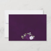 Carte De Remerciements Plum Purple & Lavender Roses Boho Mariage simple (Dos)