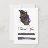 Carte De Remerciements Plume Bohème (Devant)