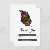 Carte De Remerciements Plume Bohème (Devant / Derrière)