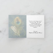 Carte De Remerciements Plume de paon artistique (Intérieur)
