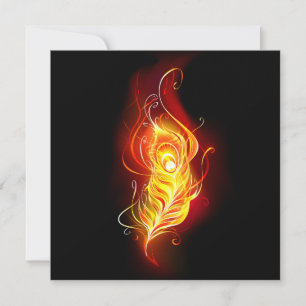 Carte De Remerciements Plume de paon de feu