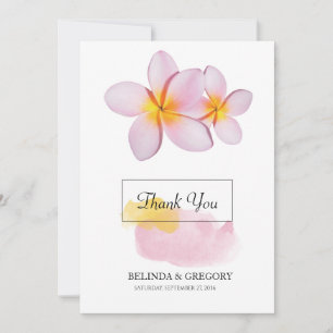 Carte De Remerciements Plumeria tropicale Frangipani Mariage