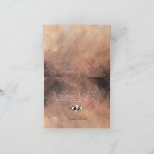 Carte De Remerciements Plumes Rustiques de la Forêt et Floraison (Intérieur)