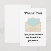 Carte De Remerciements plus de Lettre Carrier Mailman Postal Mail Carrier (Devant / Derrière)