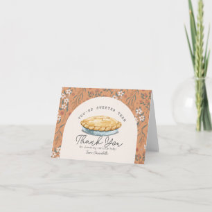 Carte De Remerciements Plus sucré que la tarte Orange Floral Baby Shower