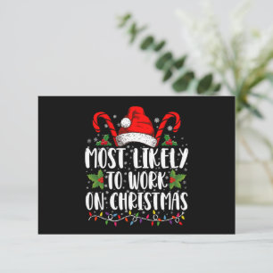 Carte De Remerciements Plus Susceptible de Travailler le Jour de Noël en
