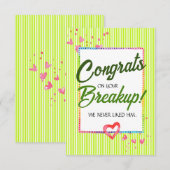 Carte De Remerciements Plutôt drôle Divorce ou Breakup Félicitations (Devant / Derrière)