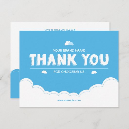 CARTE DE REMERCIEMENTS PME (Devant / Derrière)