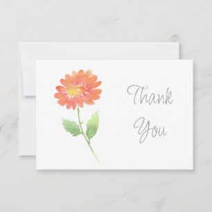 Carte De Remerciements Poche aquarelle marguerite