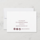 Carte De Remerciements Poêle à frire Rouge Or Jaune Nourriture  (Dos)