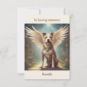 Carte De Remerciements Poème commémoratif Pitbull Fawn Nom personnalisé S