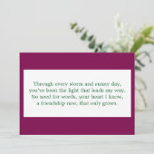 Carte De Remerciements Poème d'amitié (Debout devant)