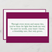 Carte De Remerciements Poème d'amitié (Devant / Derrière)