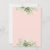 Carte De Remerciements Poème de Baby Shower Lettre de verdure dorée Rose (Dos)