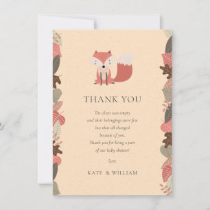 Carte De Remerciements Poème de remerciement pour Baby Shower Woodland Fo