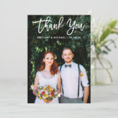 Carte De Remerciements Poids moderne de photo de mariage de marié de (Debout devant)