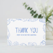 Carte De Remerciements Poignée du cadre de coquillage (Debout devant)