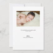 Carte De Remerciements Poignée moderne 2 Baby shower photos personnalisée (Dos)