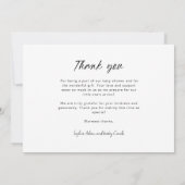 Carte De Remerciements Poignée moderne 8 Baby shower photo Collage (Dos)