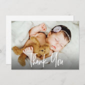 Carte De Remerciements Poignée moderne Bébé fille douche photo (Devant / Derrière)