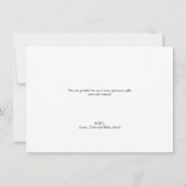 Carte De Remerciements Poignée moderne Bébé fille douche photo (Dos)