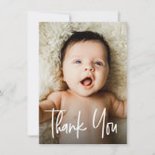 Carte De Remerciements Poignée moderne photo Baby shower personnalisé (Devant)
