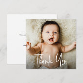 Carte De Remerciements Poignée unique personnalisé Baby shower photo (Devant / Derrière)