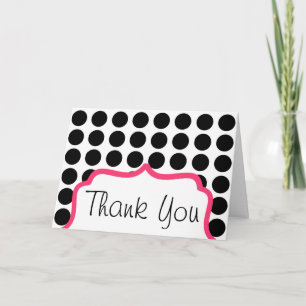 Carte de remerciements - Pointe Polka Et Rose