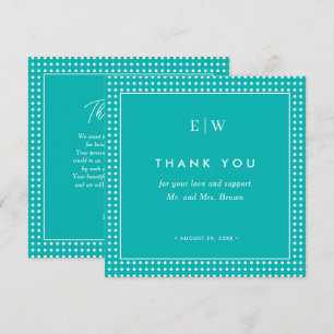 Carte De Remerciements Points blancs sur sarcelle – Mariage personnalisé