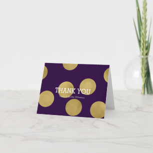 Carte De Remerciements Points Gold Glitz et Purple