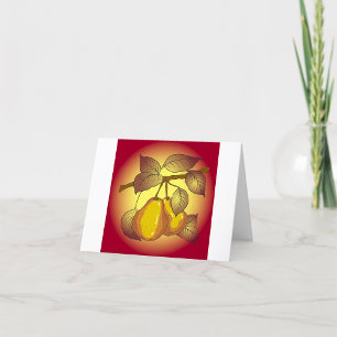 Carte De Remerciements Poires Sur Un Arbre