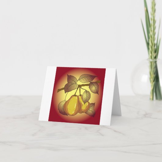 Carte De Remerciements Poires Sur Un Arbre (Devant)