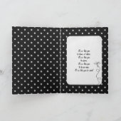 Carte De Remerciements pois blancs sur noir (Intérieur)