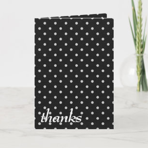 Carte De Remerciements pois blancs sur noir