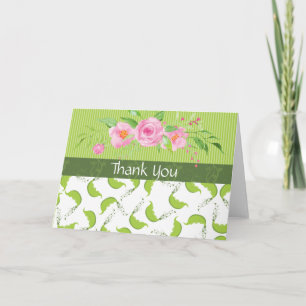 Carte De Remerciements Pois vert "Merci de Baby shower"